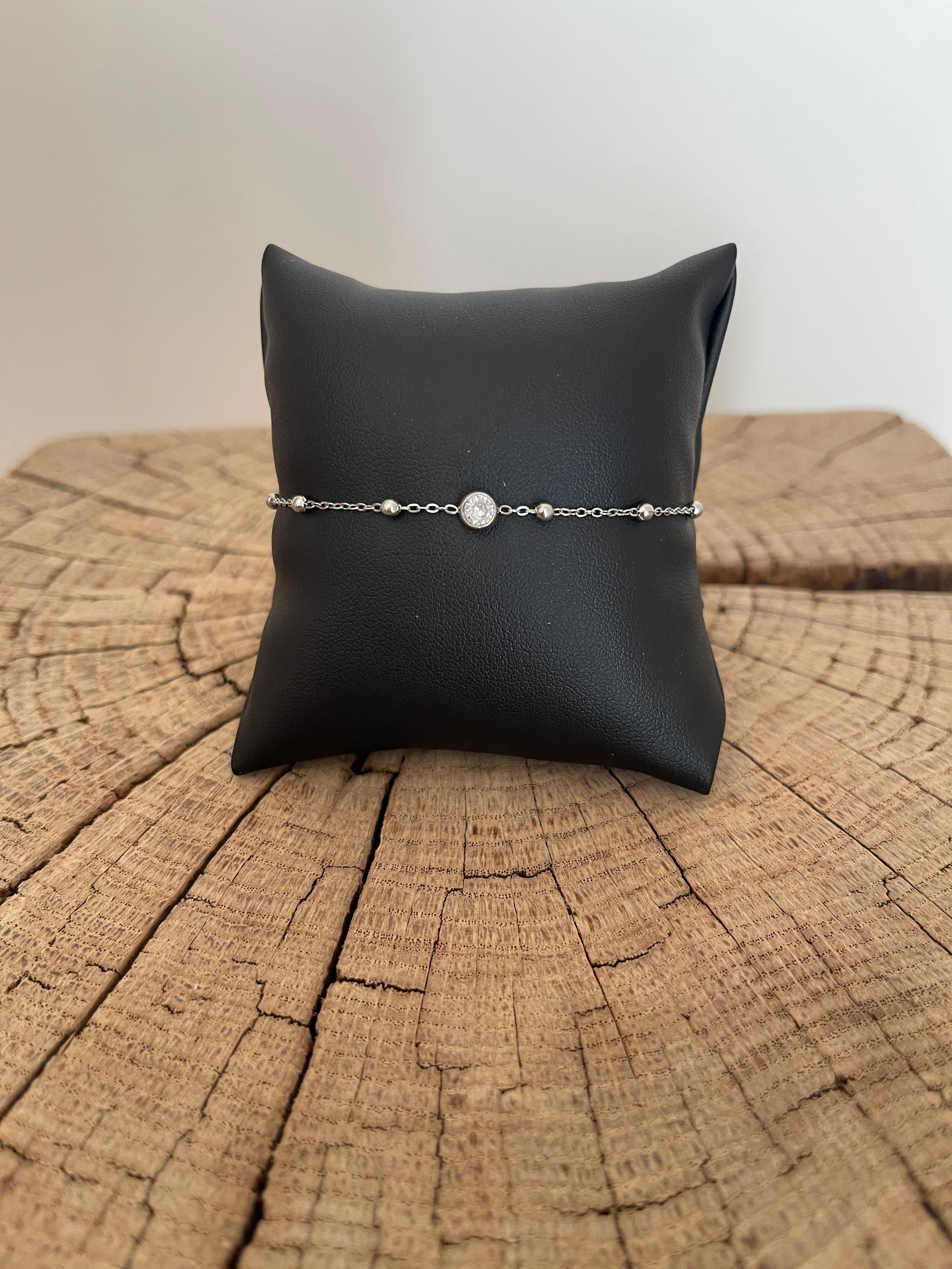 ✨ Bracelet Perles Argentées – Acier Inoxydable