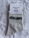 Chaussettes "Pétillante" Gris Champagne Pailleté – Mademoiselle Citron