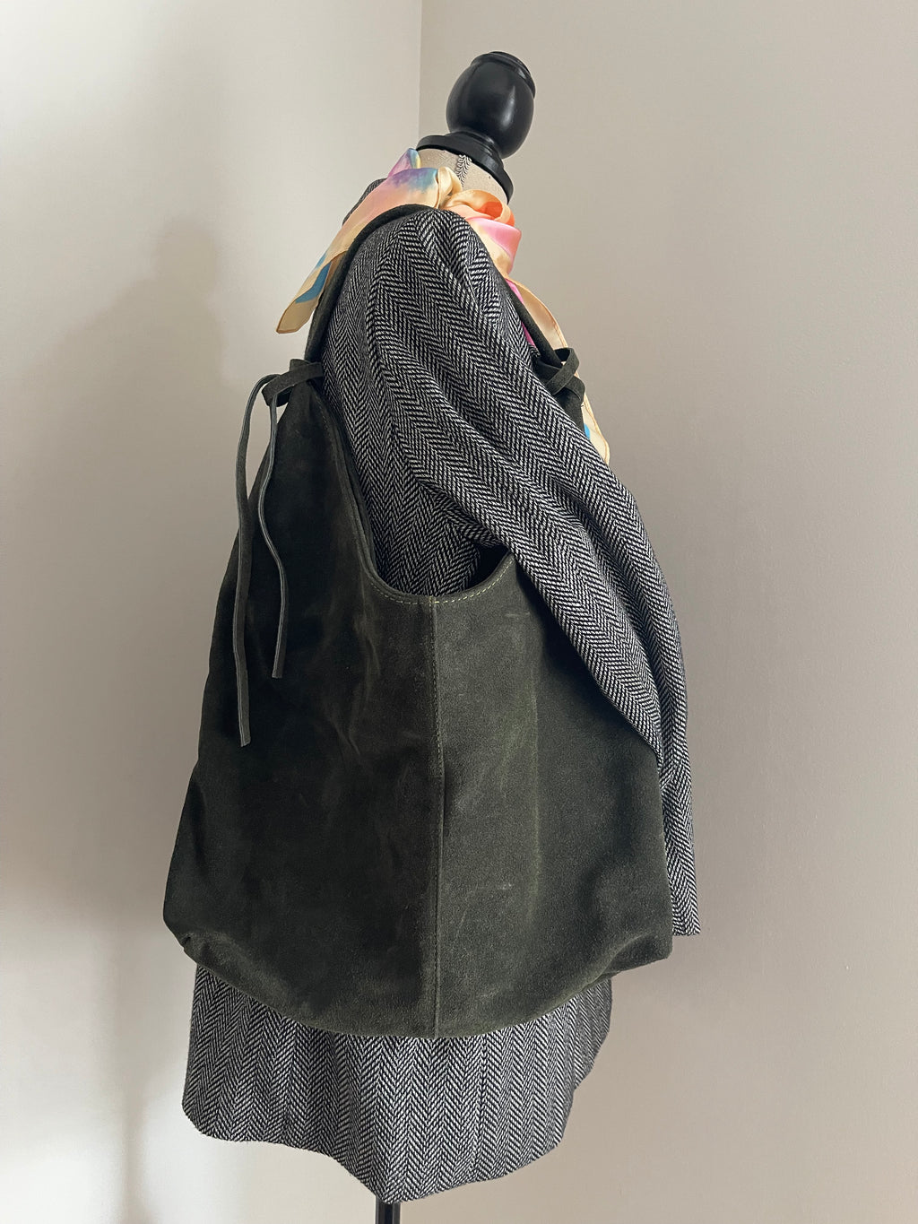 Hobo Bag Cuir de Vachette ✨ – Vert Kaki