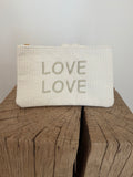 Trousse LOVE LOVE – Velours Côtelé Crème