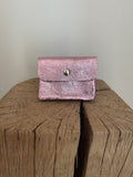 Porte-monnaie Enveloppe ✨ – Cuir Métallisé Rose