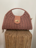 Sac Rotin Tressé 🌸 – Port Main & Bandoulière – Rose Poudré