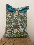 Pochette à livres florale – Faite main