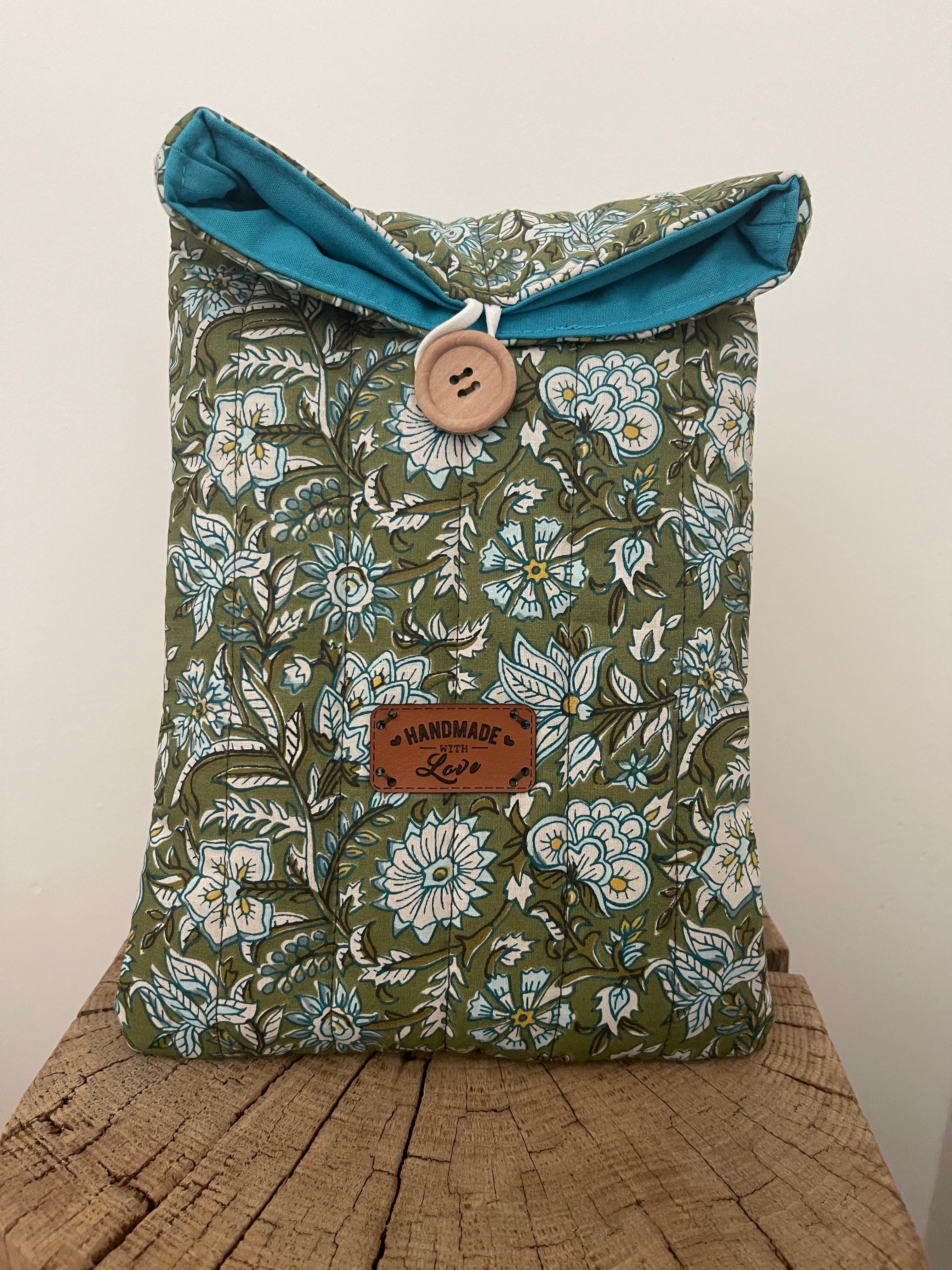 Pochette à livres florale – Faite main
