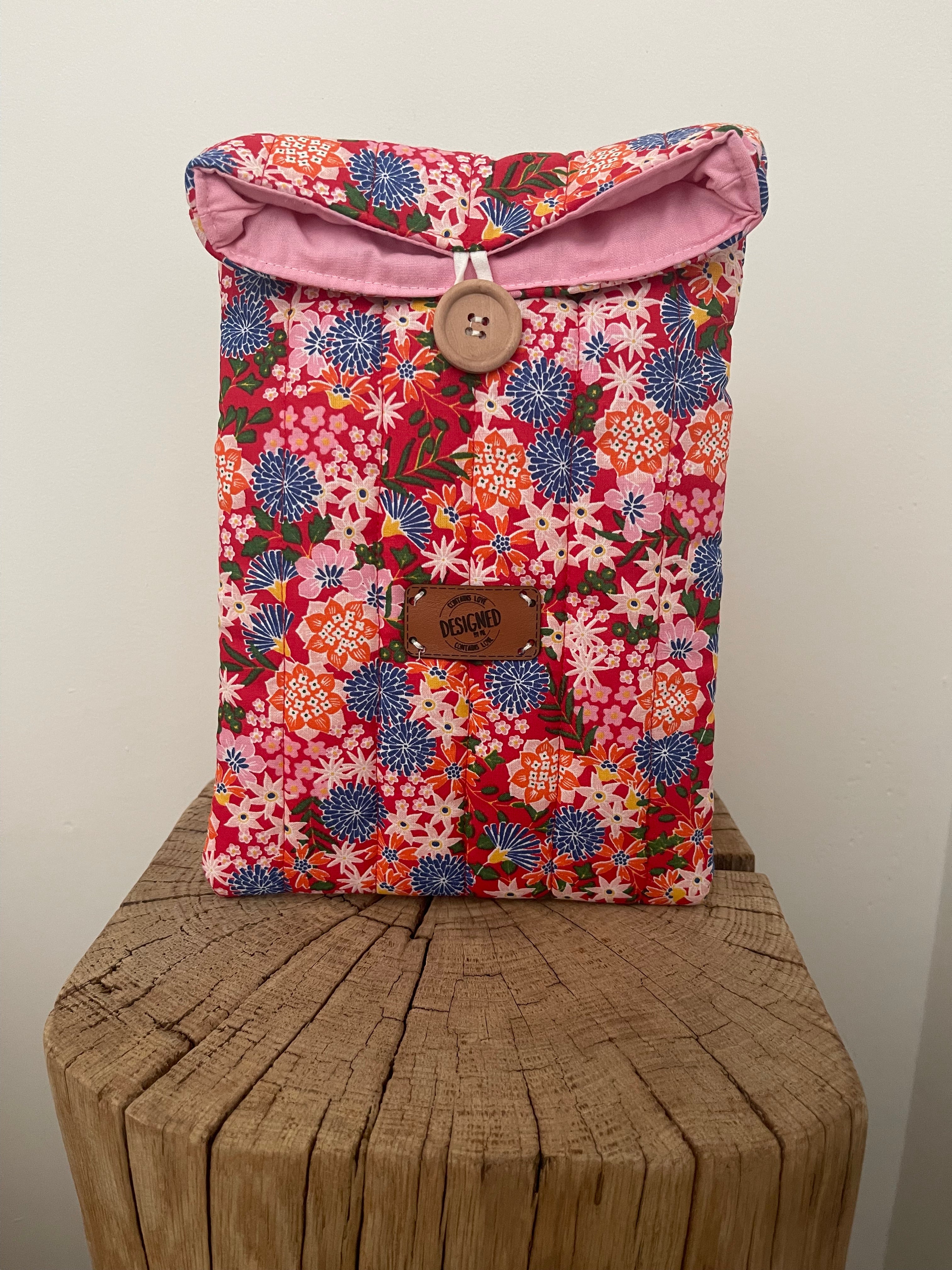 Pochette à livres Fleurs d'été – Faite main