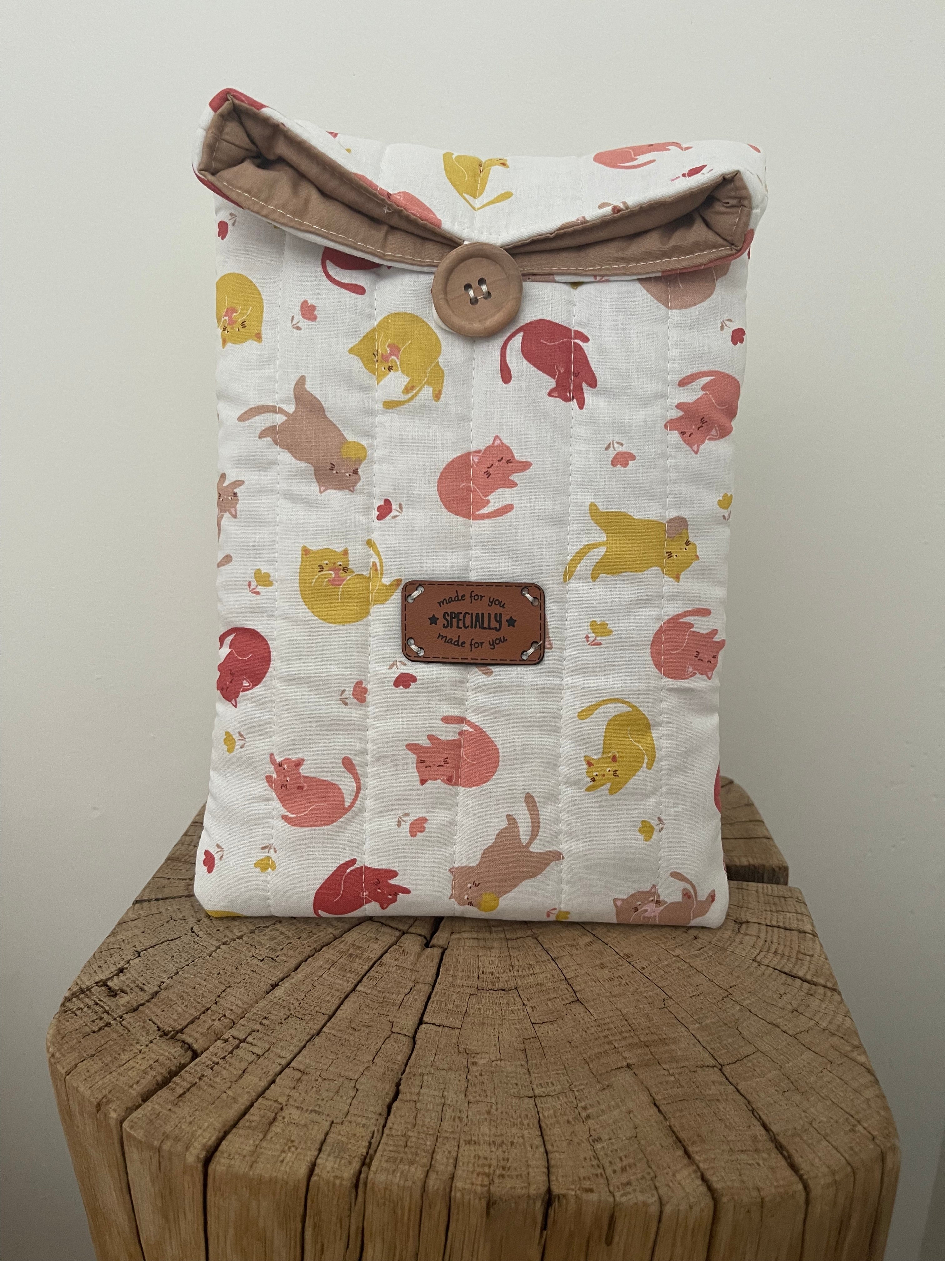 Pochette à livres Chats Gourmands – Faite main