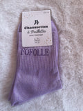 Chaussettes à Paillettes ✨ – "FOFOLLE" Lilas