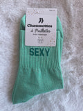Chaussettes à Paillettes ✨ – "SEXY" Vert Menthe