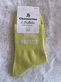 Chaussettes à Paillettes ✨ – "ZÉRO DÉFAUT" Jaune Citron