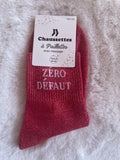 Chaussettes à Paillettes ✨ – "ZÉRO DÉFAUT" Rouge Framboise