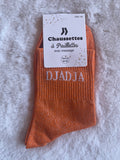 Chaussettes à Paillettes "Djadja" - Orange Cuivré