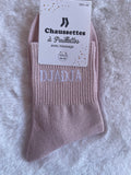 Chaussettes à Paillettes "Djadja" - Rose Poudré