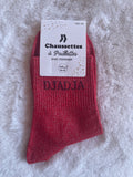 Chaussettes à Paillettes "Djadja" - Rouge Irisé