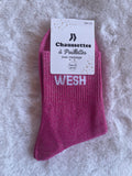 Chaussettes à Paillettes "Wesh" - Rose Fuchsia