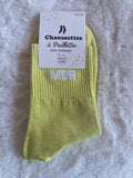 Chaussettes à Paillettes "MDR" - Jaune Fluo