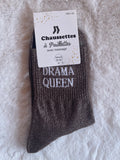 Chaussettes à Paillettes "Drama Queen" - Marron Irisé