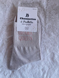 Chaussettes à Paillettes "Drama Queen" - Blanc Irisé