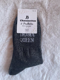 Chaussettes à Paillettes "Drama Queen" - Noir Irisé