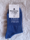 Chaussettes à Paillettes "Casse-Pieds" - Bleu Roi