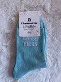 Chaussettes à Paillettes "Casse-Pieds" - Bleu Ciel