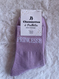 Chaussettes à Paillettes "Princesse" - Lilas