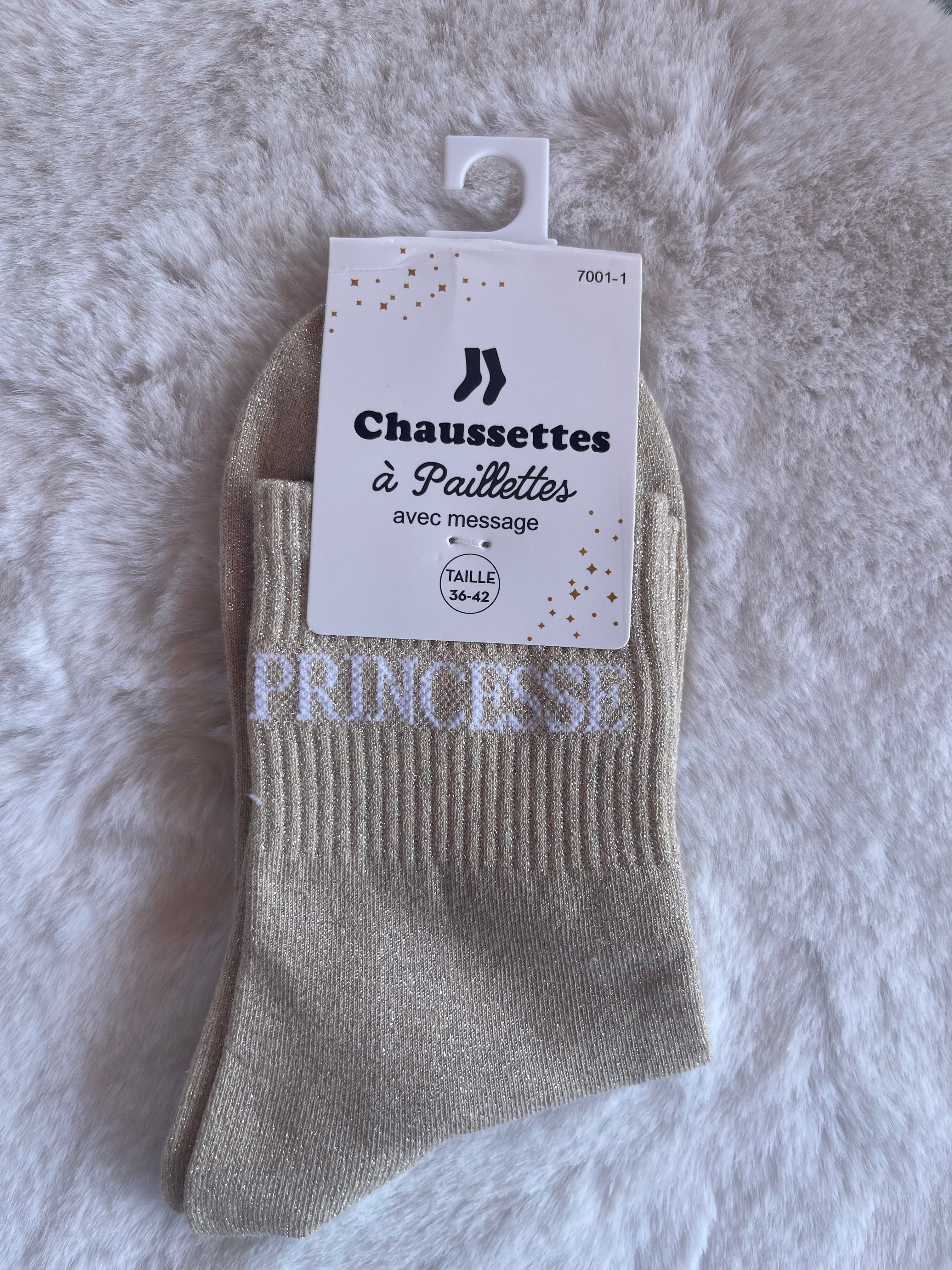 Chaussettes à Paillettes "Princesse" - Doré Champagne