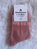 Chaussettes à Paillettes "Emmerdeuse" - Rose Cuivré