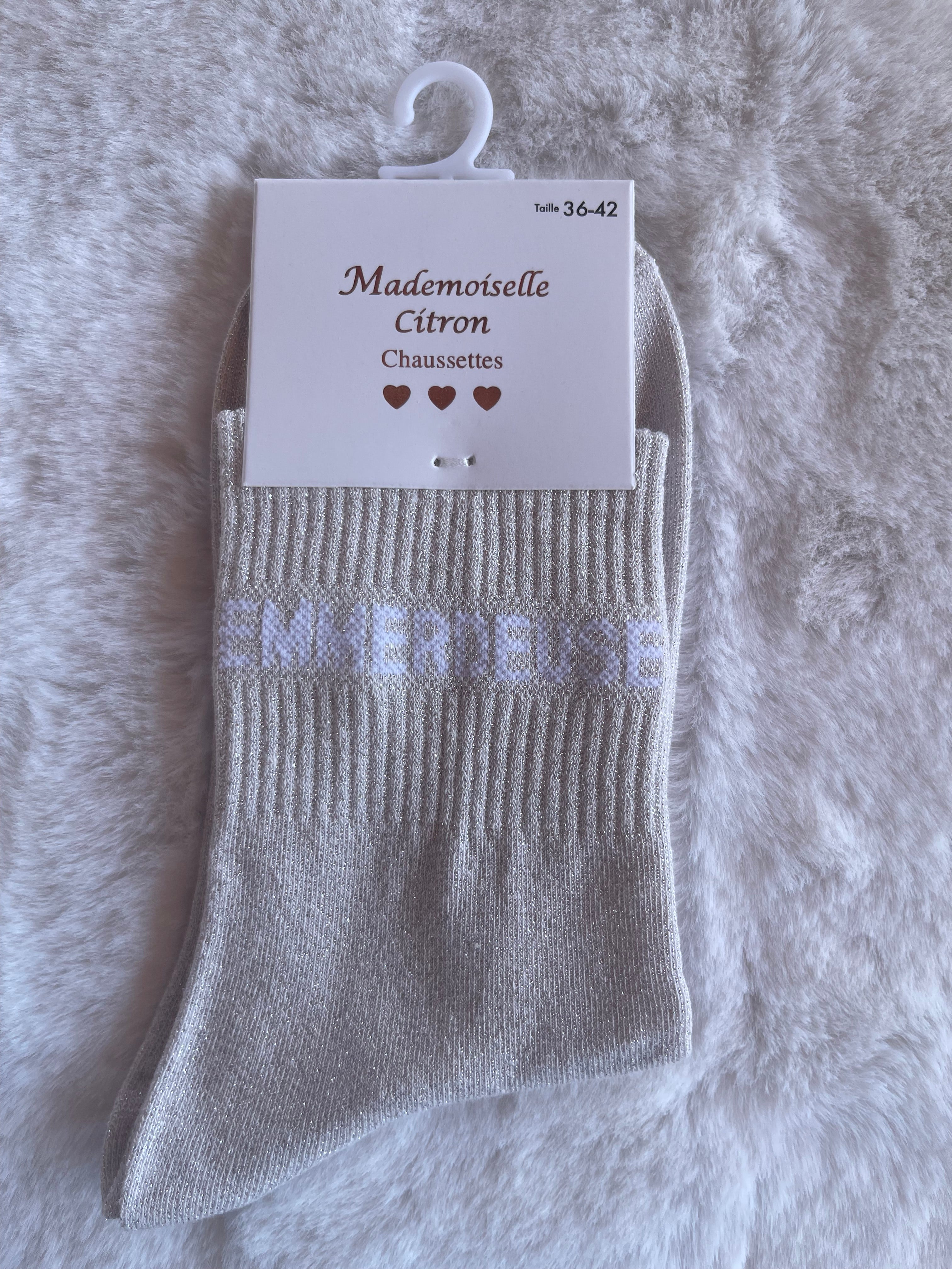 Chaussettes Mademoiselle Citron - Argenté Irisé