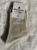 Chaussettes à Paillettes "Girl Power" - Beige Doré