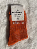 Chaussettes à Paillettes "Râleuse" - Orange Irisé
