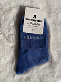 Chaussettes à Paillettes "Râleuse" - Bleu Roi