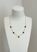 Collier Multi-Fleurs Noires - Acier Inoxydable Doré