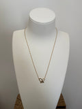 Collier Pendentif Papillon Strass - Acier Inoxydable Doré