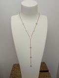 Collier Long Lariat Marguerites Émail - Acier Inoxydable Doré