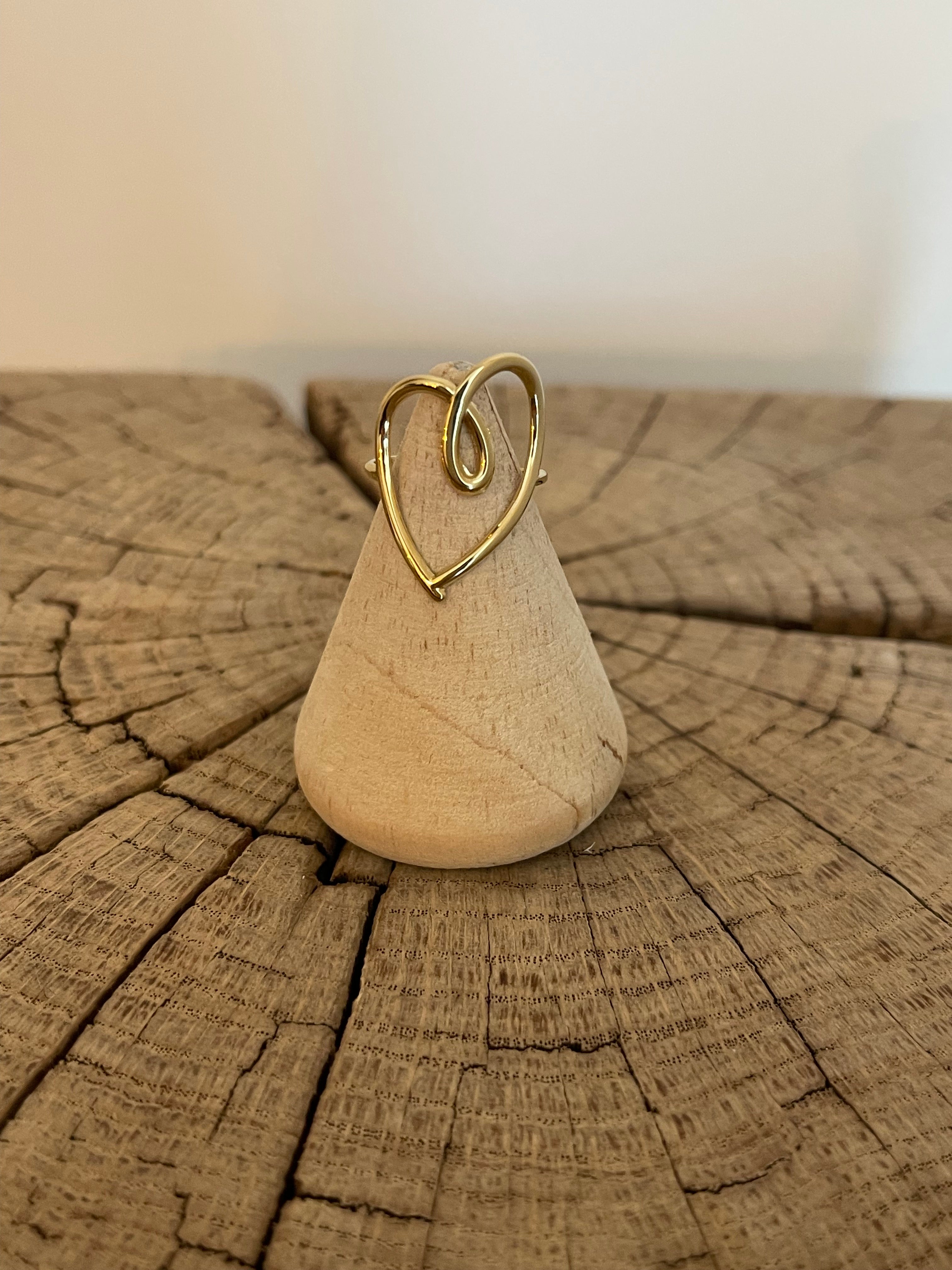 Bague Double Cœur – Acier Inoxydable Doré