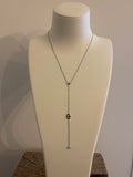 Collier Lariat Maillon Marin Cristal - Acier Inoxydable Argenté