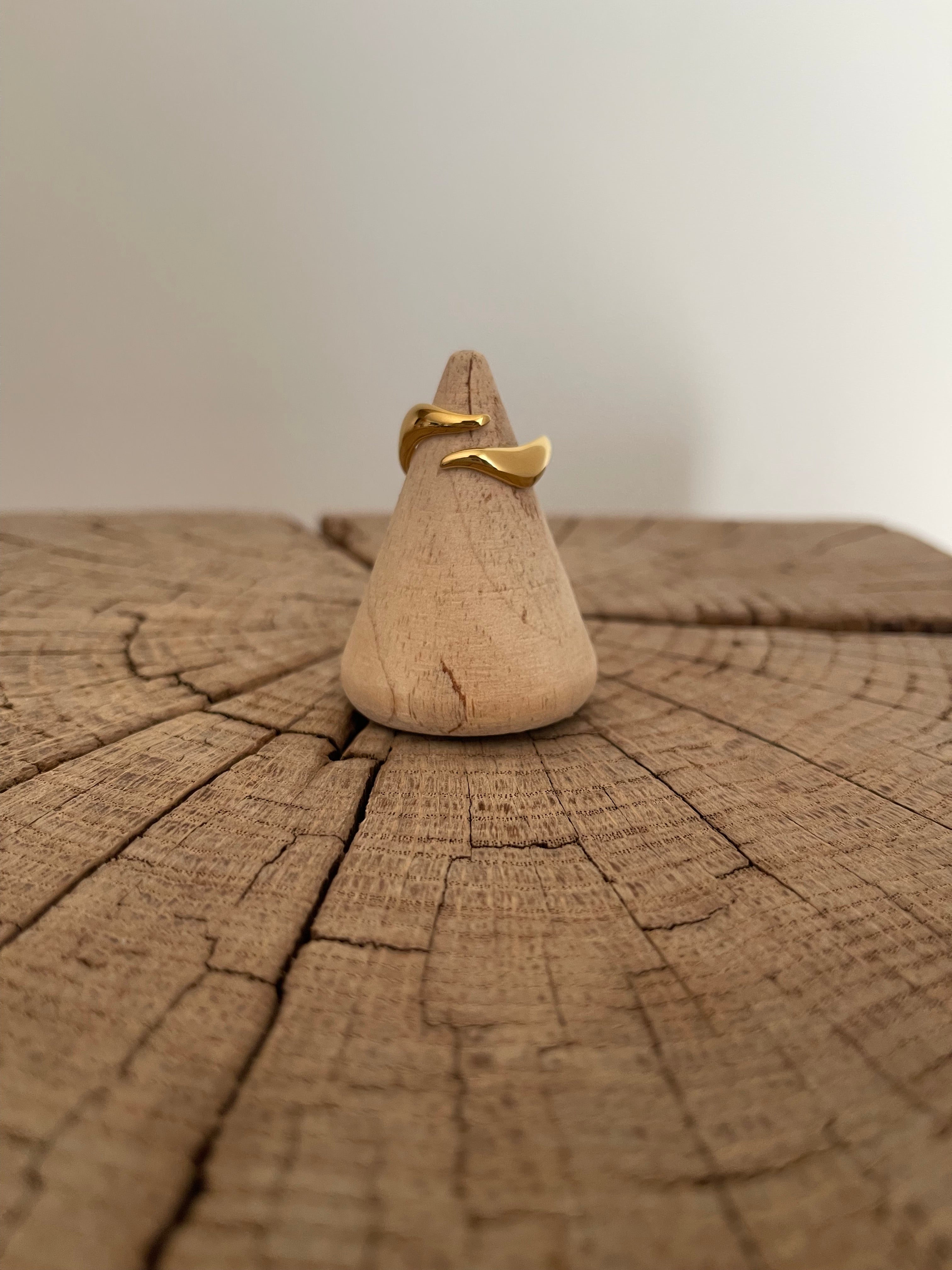 Bague Onde – Acier Inoxydable Doré