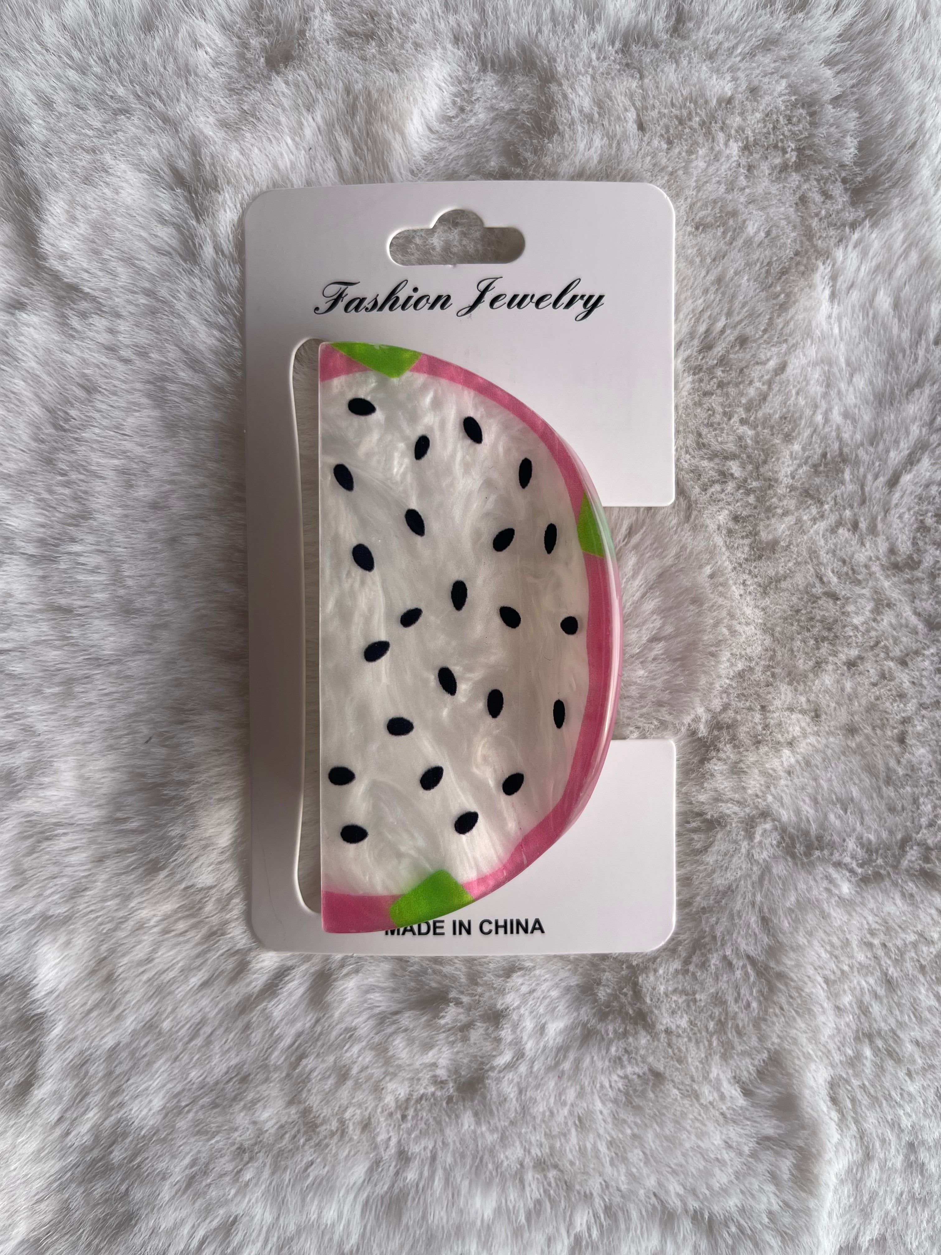 Pince à Cheveux Pastèque 🍉 – Nacrée Rose & Verte Y2K