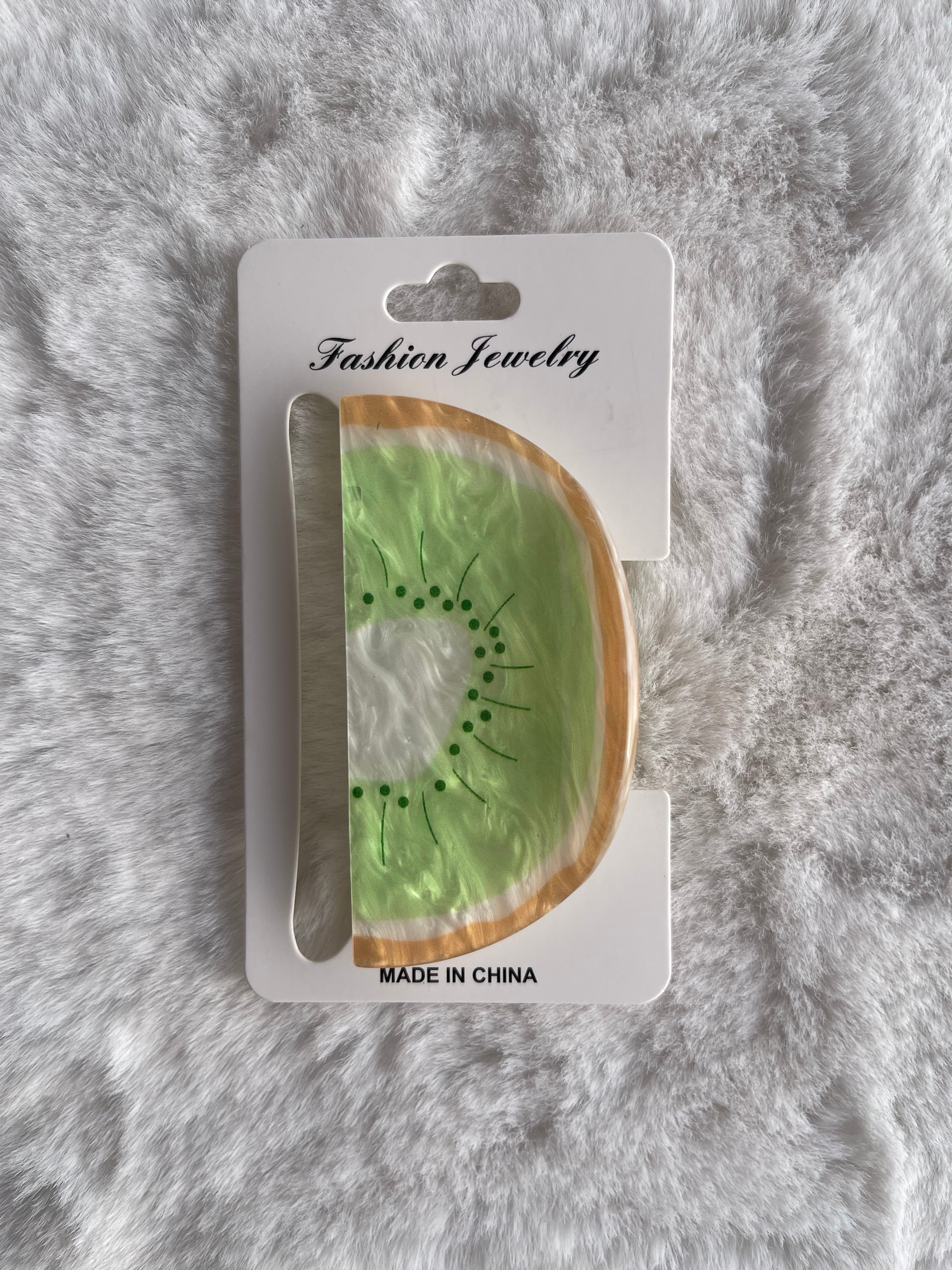 Pince à cheveux Kiwi – Accessoire Résine Fantaisie